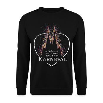 Kölner Dom Köln Karneval Fasching Konfetti - Unisex Pullover - Schwarz - Vorne - Alina (178cm) & Michal (187cm)