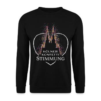 Kölner Dom Köln Karneval Fasching Konfetti Kölle - Unisex Pullover - Schwarz - Vorne - Alina (178cm) & Michal (187cm)