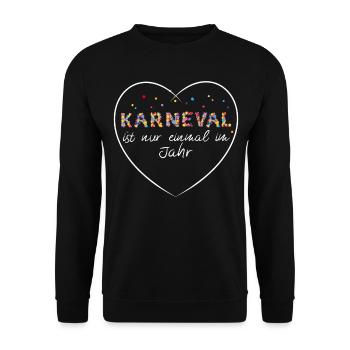 Karneval Fasching Konfetti Kostümersatz Geschenk - Unisex Pullover - Schwarz - Vorne - Alina (178cm) & Michal (187cm)