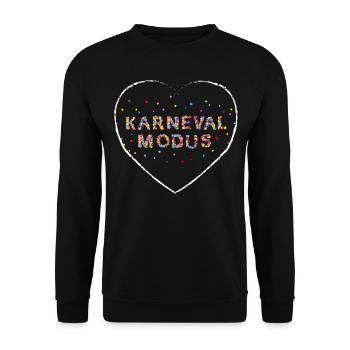 Karneval Modus Fasching Konfetti Karnevalist - Unisex Pullover - Schwarz - Vorne - Alina (178cm) & Michal (187cm)