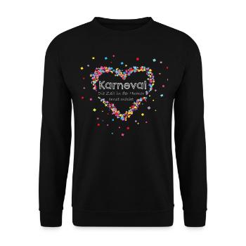 Karneval Fasching Konfetti 5. Jahreszeit Geschenk - Unisex Pullover - Schwarz - Vorne - Alina (178cm) & Michal (187cm)