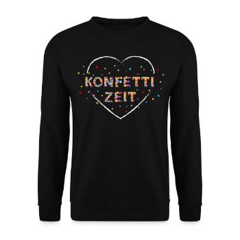 Karneval Fasching Konfetti 5. Jahreszeit Geschenk - Unisex Pullover - Schwarz - Vorne - Alina (178cm) & Michal (187cm)