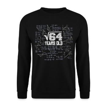 Square root of 64 math nerd 8th birthday - Unisex Sweatshirt - black - Front - Alina (178cm) & Michal (187cm)