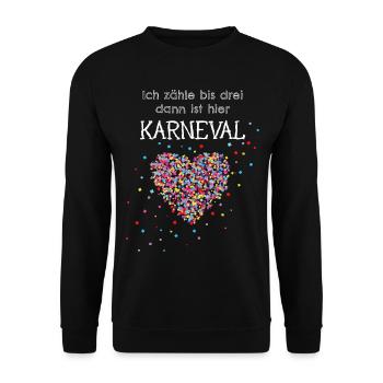 Karneval Fasching Konfetti 5. Jahreszeit Köln - Unisex Pullover - Schwarz - Vorne - Alina (178cm) & Michal (187cm)