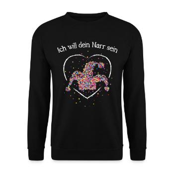 Narr Narren Narrenkappe Jeck Karneval Fasching - Unisex Pullover - Schwarz - Vorne - Alina (178cm) & Michal (187cm)