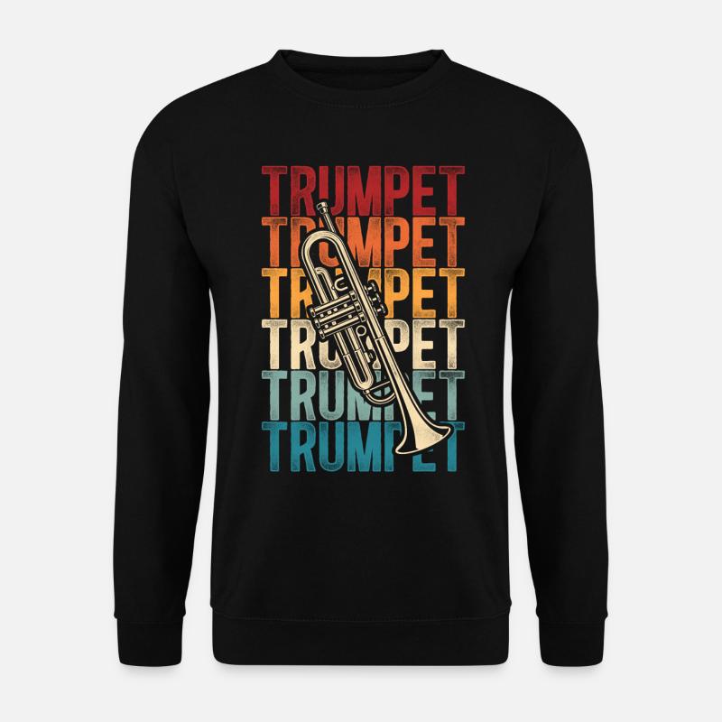 Trumpet Player Retro Vintage - Unisex Pullover - Schwarz