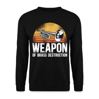 Trumpet Player Pun Vintage Retro - Unisex Pullover - Schwarz - Vorne - Alina (178cm) & Michal (187cm)