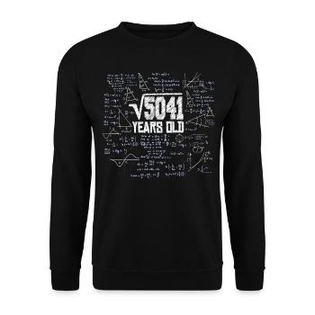 Square Root of 5041 Math Nerd 71st Birthday - Unisex Sweatshirt - black - Front - Alina (178cm) & Michal (187cm)