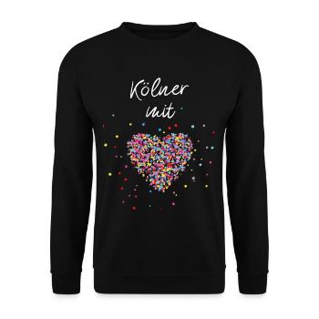 Kölner Köln Karneval Jeck Cologne Colonia Narr - Unisex Pullover - Schwarz - Vorne - Alina (178cm) & Michal (187cm)