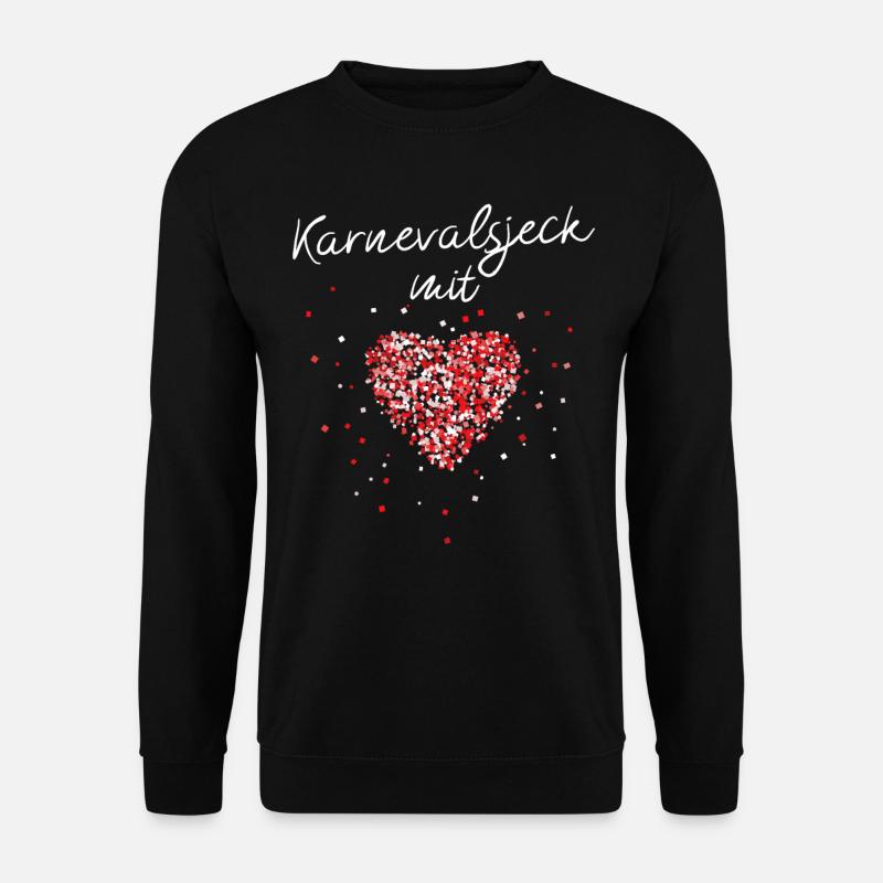 Karnevalsjeck Karneval Fasching Jeck Rot Weiss - Unisex Pullover - Schwarz