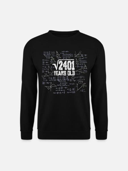 Square Root of 2401 Math Nerd 49th Birthday - Unisex Sweatshirt - black