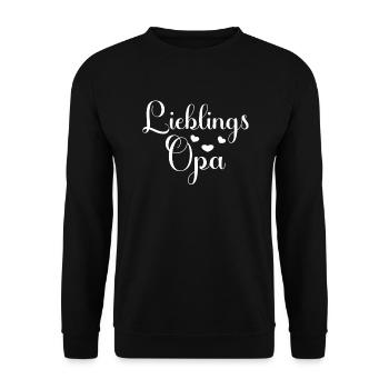 Lieblings Opa Opi Grandpa witziges lustiges Opa - Unisex Pullover - Schwarz - Vorne - Alina (178cm) & Michal (187cm)