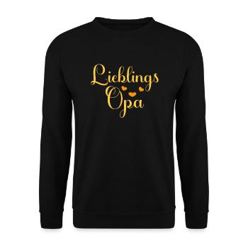 Lieblings Opa Opi Grandpa witziges lustiges Opa - Unisex Pullover - Schwarz - Vorne - Alina (178cm) & Michal (187cm)