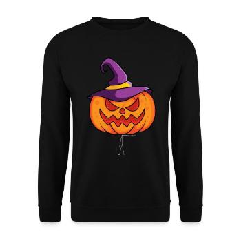 Citrouille Halloween Citrouille - Sweat-shirt Unisexe - noir - Devant - Alina (178cm) & Michal (187cm)