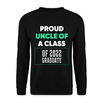 Proud Uncle of A Class of 2022 Graduate Gift - Unisex Sweatshirt - black - Front - Alina (178cm) & Michal (187cm)