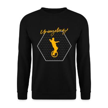 Einrad - Unisex Pullover - Schwarz - Vorne - Alina (178cm) & Michal (187cm)