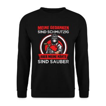Welder slogan design for metal workers - Unisex Sweatshirt - black - Front - Alina (178cm) & Michal (187cm)