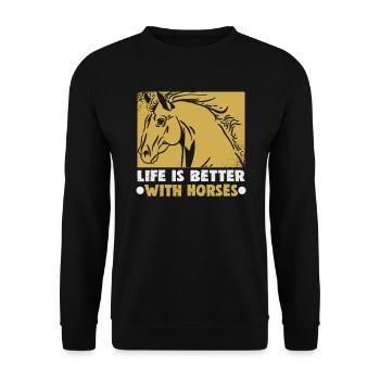 Design équestre et équestre pour les amoureux des chevaux - Sweat-shirt Unisexe - noir - Devant - Alina (178cm) & Michal (187cm)