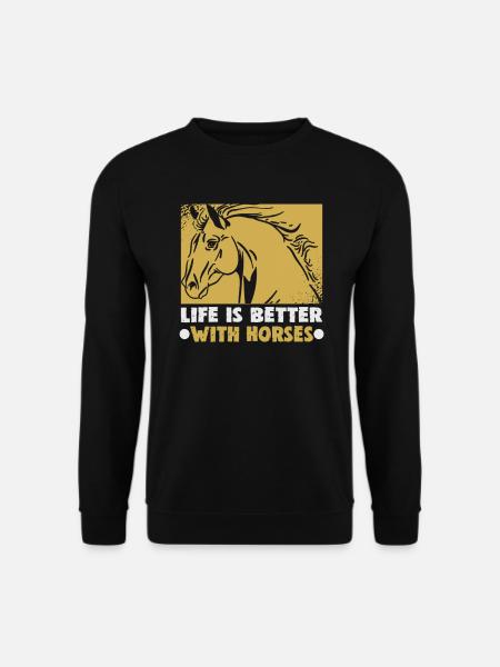 Reiter und Reitsport Design für Pferdeliebhaber - Unisex Pullover - Schwarz