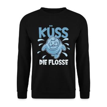 Cold Nose Warm Heart Manatee mollige Seekuh - Unisex Pullover - Schwarz - Vorne - Alina (178cm) & Michal (187cm)