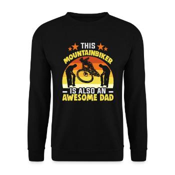 Mountain biker Father's Day Downhiller E biker - Unisex Sweatshirt - black - Front - Alina (178cm) & Michal (187cm)
