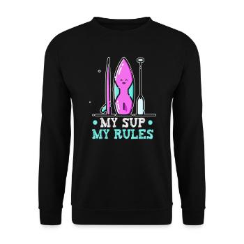 Sup Stand Up Paddle Design Sup Board Paddeln - Unisex Sweatshirt - black - Front - Alina (178cm) & Michal (187cm)