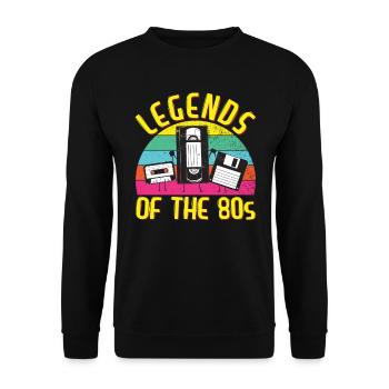 80s Outfit Party 80's Motto Theme Party 1980 - Unisex Sweatshirt - black - Front - Alina (178cm) & Michal (187cm)