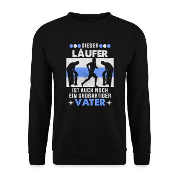 Läufer Vatertag Sportler - Unisex Pullover - Schwarz - Vorne - Alina (178cm) & Michal (187cm)