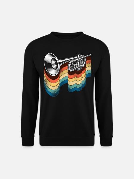 Trumpet Player Retro Vintage - Unisex Pullover - Schwarz