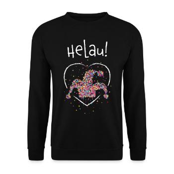 Helau Karneval Fasching Jeck Kostümersatz Geschenk - Unisex Pullover - Schwarz - Vorne - Alina (178cm) & Michal (187cm)