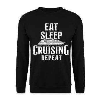Vacances en bateau de croisière Manger dormir - Sweat-shirt Unisexe - noir - Devant - Alina (178cm) & Michal (187cm)