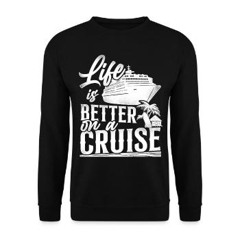 Croisière Vacances Vintage Life - Sweat-shirt Unisexe - noir - Devant - Alina (178cm) & Michal (187cm)
