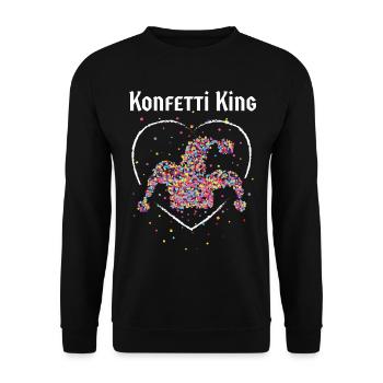 Konfetti Kölner Karneval Fasching Narr Jeck - Unisex Pullover - Schwarz - Vorne - Alina (178cm) & Michal (187cm)