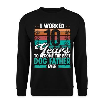 10 Year Old Best Dog Father 10 Birthday Dog Dad - Unisex Pullover - Schwarz - Vorne - Alina (178cm) & Michal (187cm)