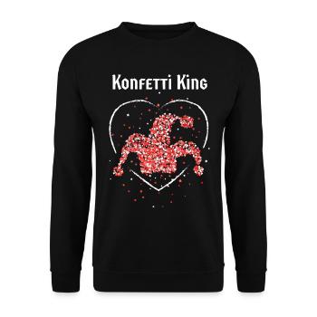 Konfetti Kölner Rot Weiss Karneval Fasching Narr - Unisex Pullover - Schwarz - Vorne - Alina (178cm) & Michal (187cm)