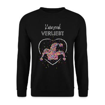 Karnevalfan Fasching Kostümersatz 5. Jahreszeit - Unisex Pullover - Schwarz - Vorne - Alina (178cm) & Michal (187cm)