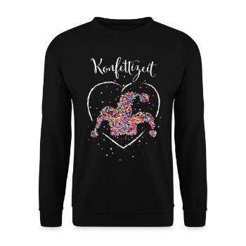Karnevalf Konfettizeit Costume Remplacement 5ème Saison - Sweat-shirt Unisexe - noir - Devant - Alina (178cm) & Michal (187cm)