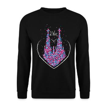 Cologne Cathedral Red Cologne Cologne Kölle Colonia Carnival - Unisex Sweatshirt - black - Front - Alina (178cm) & Michal (187cm)