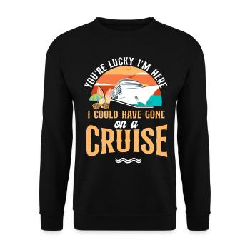 Vacances en bateau de croisière Vous avez de la chance - Sweat-shirt Unisexe - noir - Devant - Alina (178cm) & Michal (187cm)