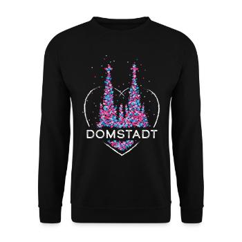 Köln Kölner Dom Domstadt Karneval Fastelovend - Unisex Pullover - Schwarz - Vorne - Alina (178cm) & Michal (187cm)