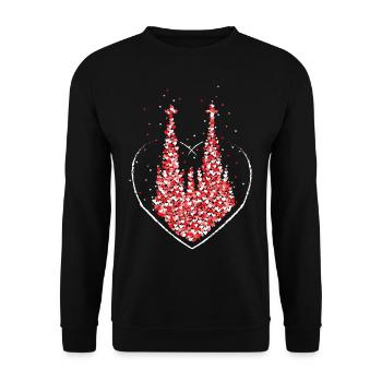 Cologne Cologne Cathedral Red White Carnival Fastelovend - Unisex Sweatshirt - black - Front - Alina (178cm) & Michal (187cm)