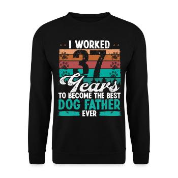 37 Year Old Best Dog Father 37 Birthday Dog Dad - Unisex Pullover - Schwarz - Vorne - Alina (178cm) & Michal (187cm)