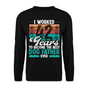 42 Year Old Best Dog Father 42 Birthday Dog Dad - Unisex Pullover - Schwarz - Vorne - Alina (178cm) & Michal (187cm)