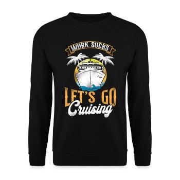 Cruise Ship Vacation Retro Vintage - Unisex Pullover - Schwarz - Vorne - Alina (178cm) & Michal (187cm)