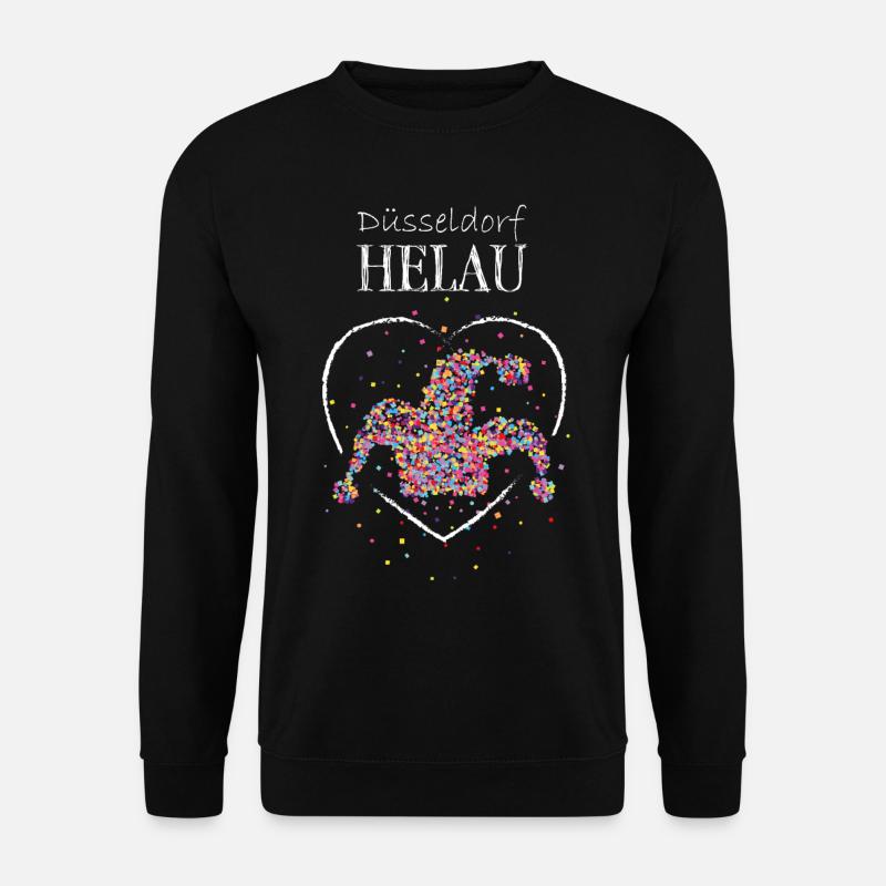 Helau Düsseldorf Düsseldorfer Karneval Jeck Narr - Unisex Pullover - Schwarz