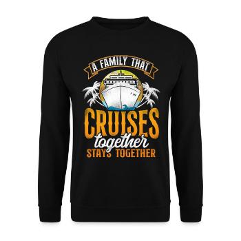 Croisière Vacances Famille Rétro - Sweat-shirt Unisexe - noir - Devant - Alina (178cm) & Michal (187cm)