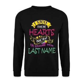 Adoption Day, Adoption Mom Dad Parents - Unisex Sweatshirt - black - Front - Alina (178cm) & Michal (187cm)
