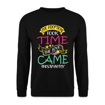 Adoption Day, Adoption Mom Dad Parents - Unisex Sweatshirt - black - Front - Alina (178cm) & Michal (187cm)