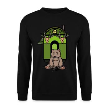 Remorque Forêt Animaux Faune Nature Sauvage Ours - Sweat-shirt Unisexe - noir - Devant - Alina (178cm) & Michal (187cm)