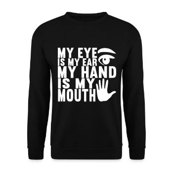 Taub Taubstumm Deaf - Unisex Pullover - Schwarz - Vorne - Alina (178cm) & Michal (187cm)